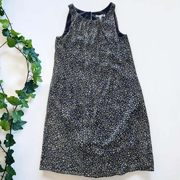 Robbie Bee Dresses & Skirts - Robbie Bee Navy Yellow Animal Print Sleeveless Shift Dress Size 10